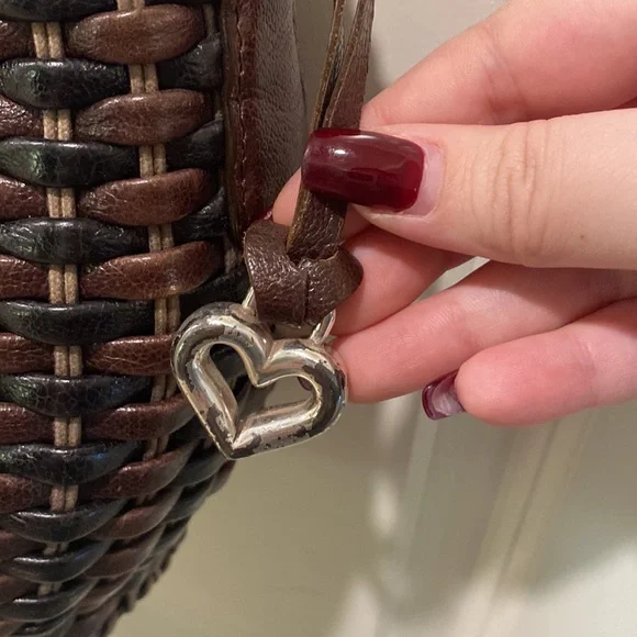 Brighton Dark Brown and Black Leather Woven Bag - Picture 4 of 8